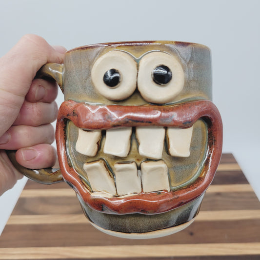 Doctor Coffee Cups | Medium | Stoneware Pottery | Funny Face Mugs | Nelson Studio Ug Chug Face Mug