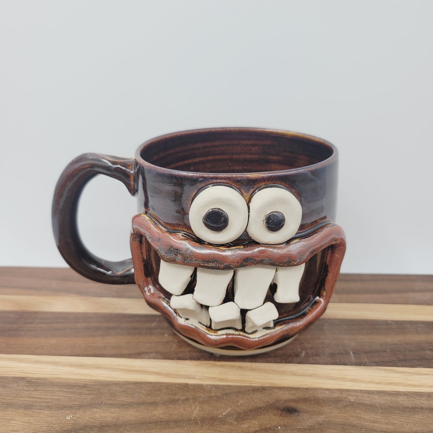 Taco Lover Coffee Cup | Handmade Pottery Face Mug | Funny Man Gift | Ceramic Stoneware | Chocolate