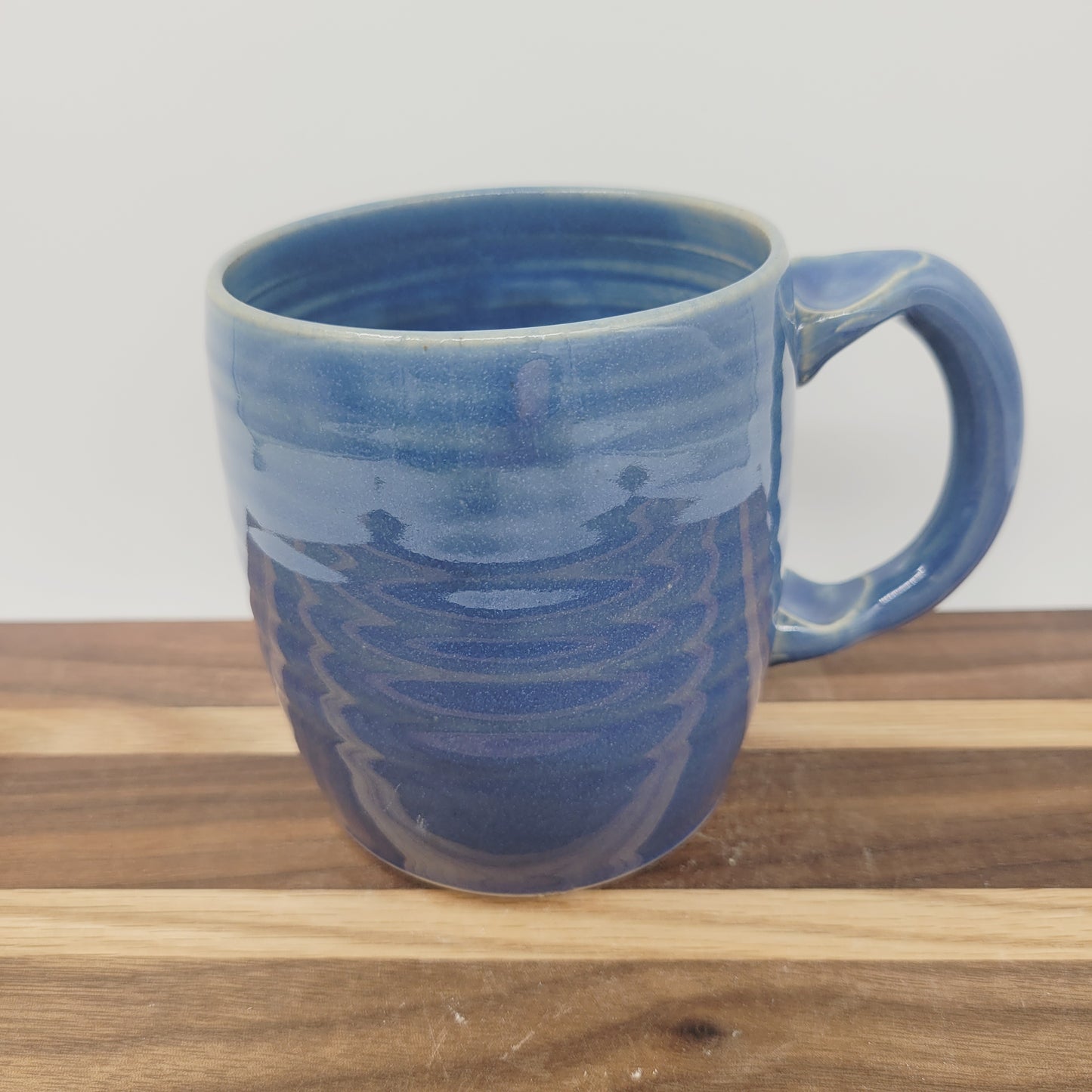 Valentine's Day Heart Mug | Large 16 Oz Coffee Cup | Blue | Handmade Stoneware Pottery