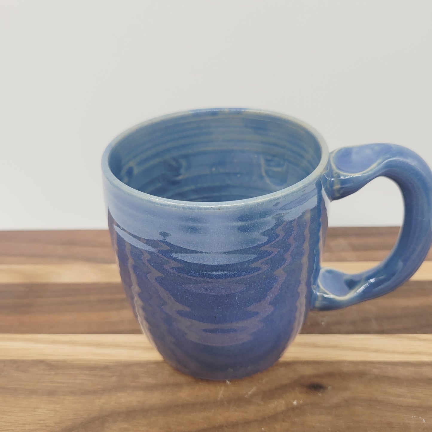 MONDAY Morning Mug | Funny Face Coffee Cup | 12 OZ Blue | Unique Handmade Stoneware Pottery