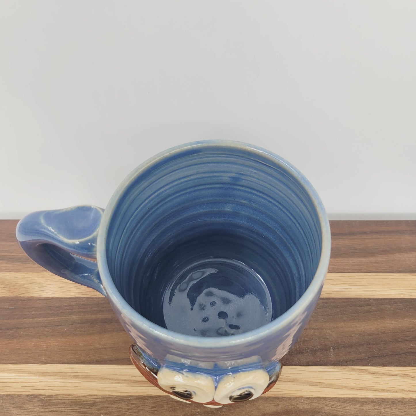 Funny Face Mug in Blue | Handmade Stoneware Pottery | Unique Coffee Cups