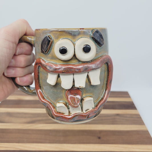 Honey-Do To-Do List Face Mug | His Coffee Cups | Large | Brown Stoneware Pottery