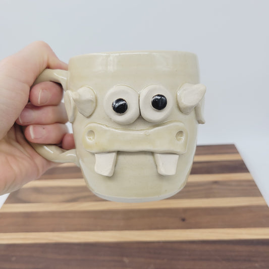 Cow Face Mug | Farm Life Coffee Cups | Bull with Horns | Country Homesteaders | Cream