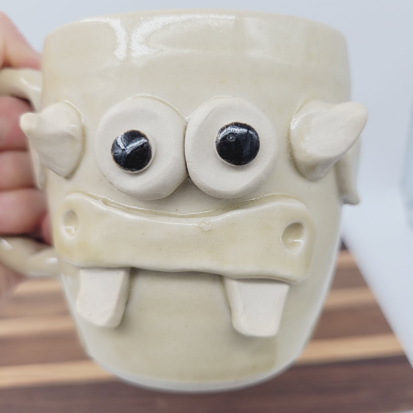 Cow Face Mug | Farm Life Coffee Cups | Bull with Horns | Country Homesteaders | Cream