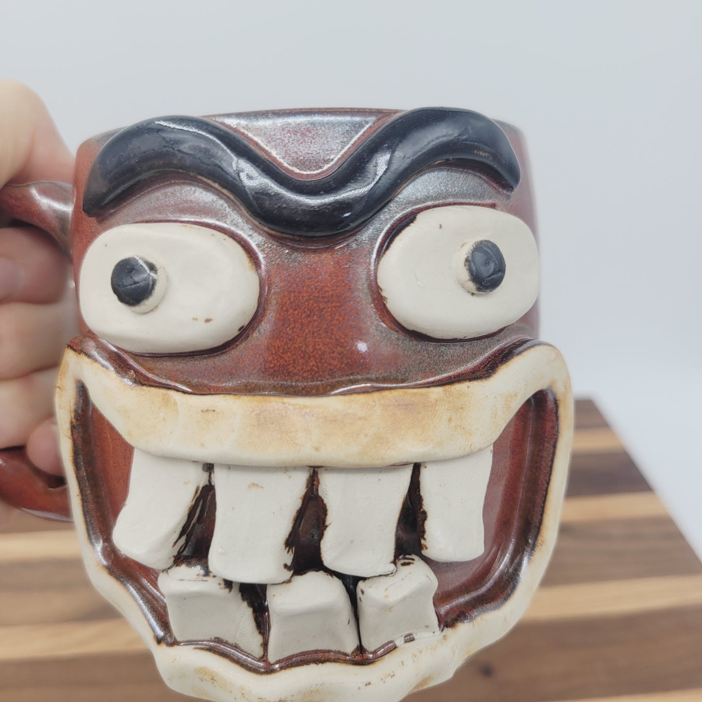 Funny Man Unibrow Coffee Cup | Large 16 Oz Face Mug |