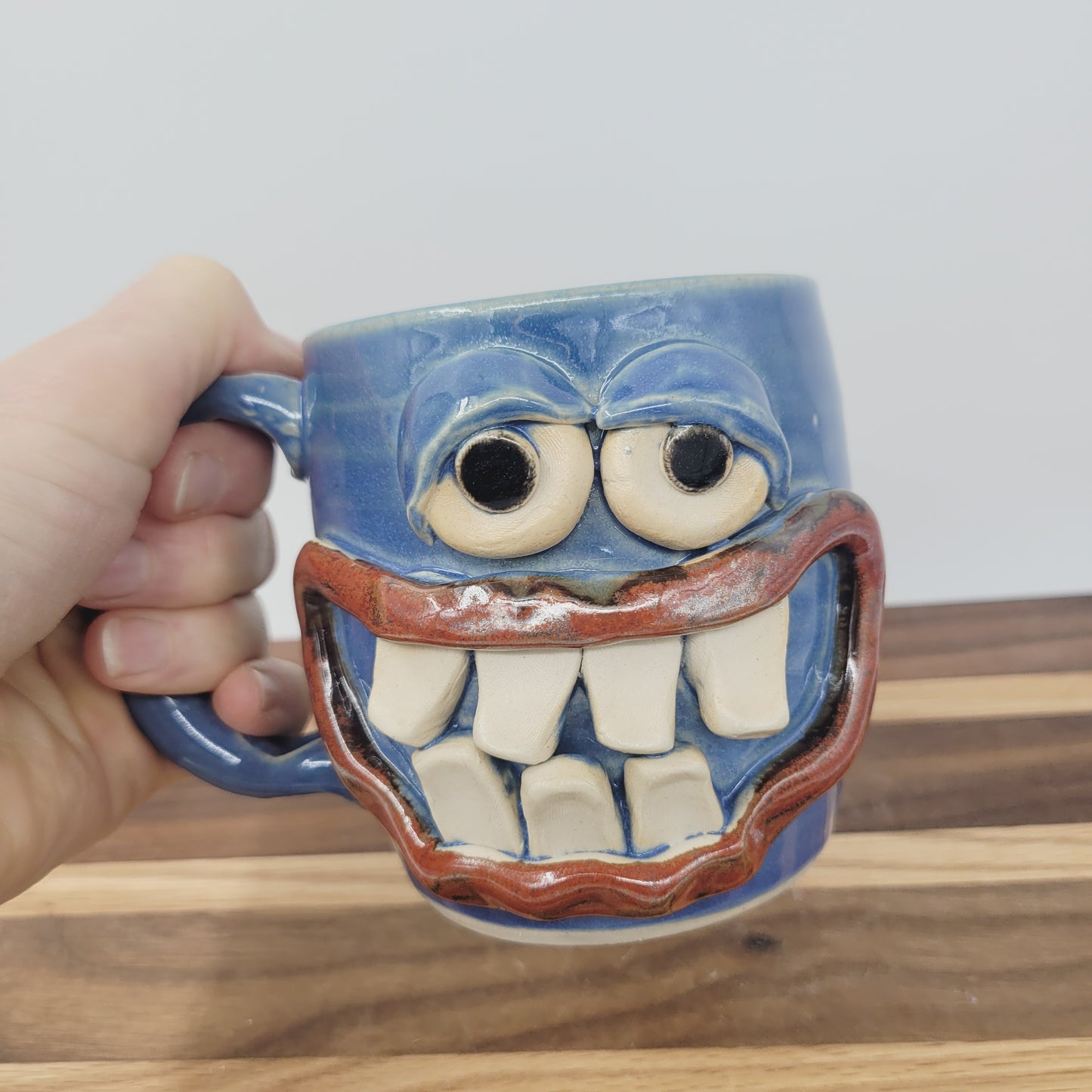 Hippie Coffee Cup | Funny Smiley Face Mug | Stoneware Pottery