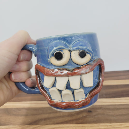 Hippie Coffee Cup | Funny Smiley Face Mug | Stoneware Pottery