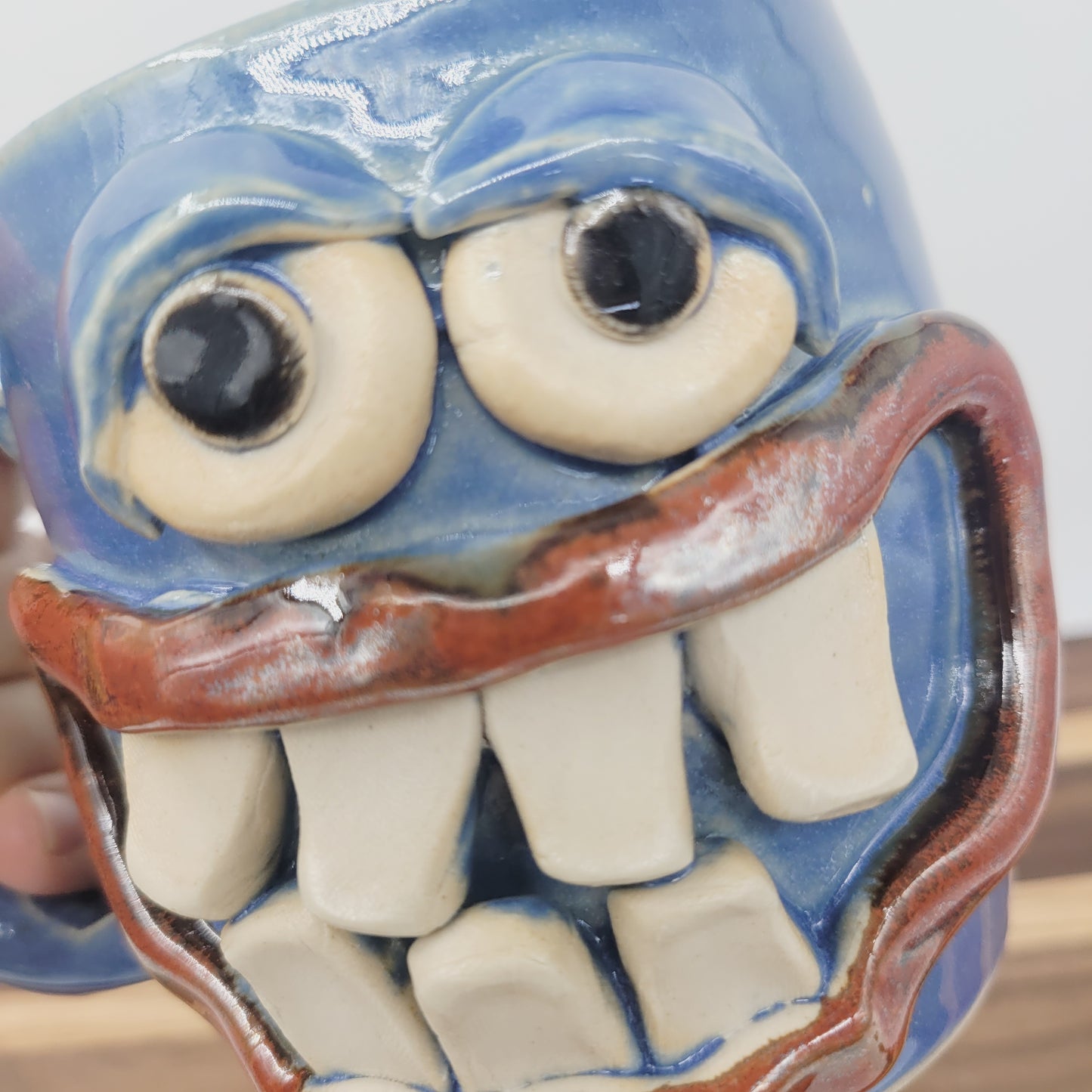 Hippie Coffee Cup | Funny Smiley Face Mug | Stoneware Pottery