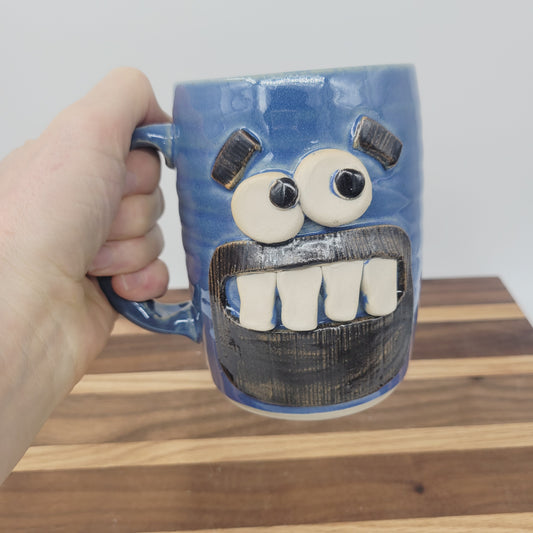 Man's Beard Mug | Blue Mustache Coffee Cup | Hairy Man Gift | Huge 20 Ounces