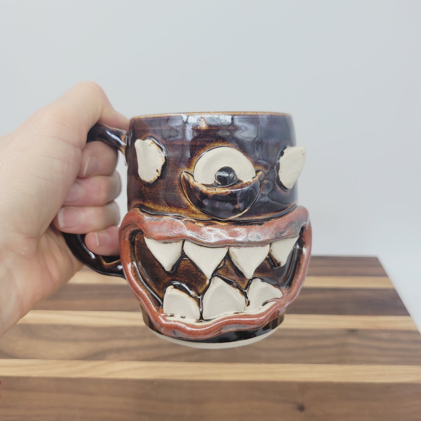 Cute Monster Mug | Handmade Pottery Creature Coffee Cups | Funny Face Mug | Coffee gifts