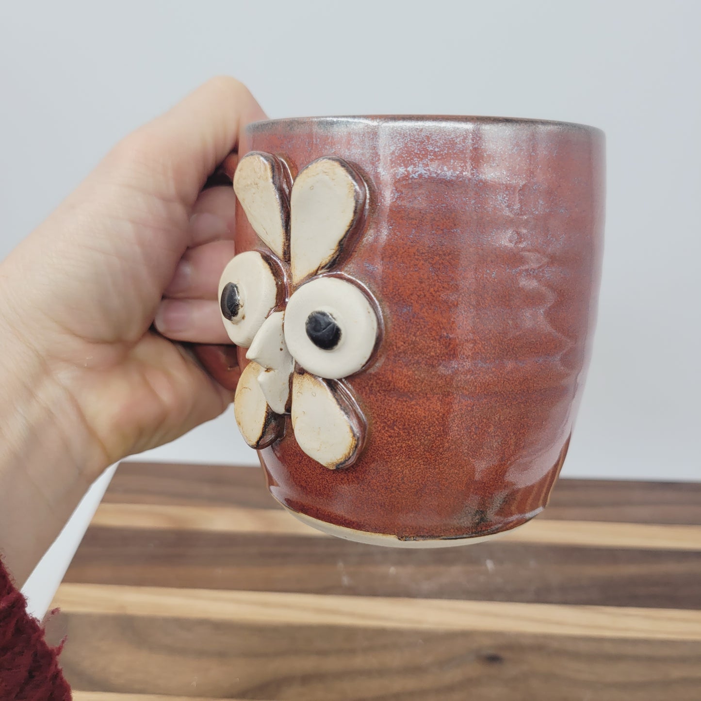 Chicken Coffee Cup | Funny Farm Barnyard Animals | Rooster Collector | Fun Face Mug | Red | 16 Oz Large