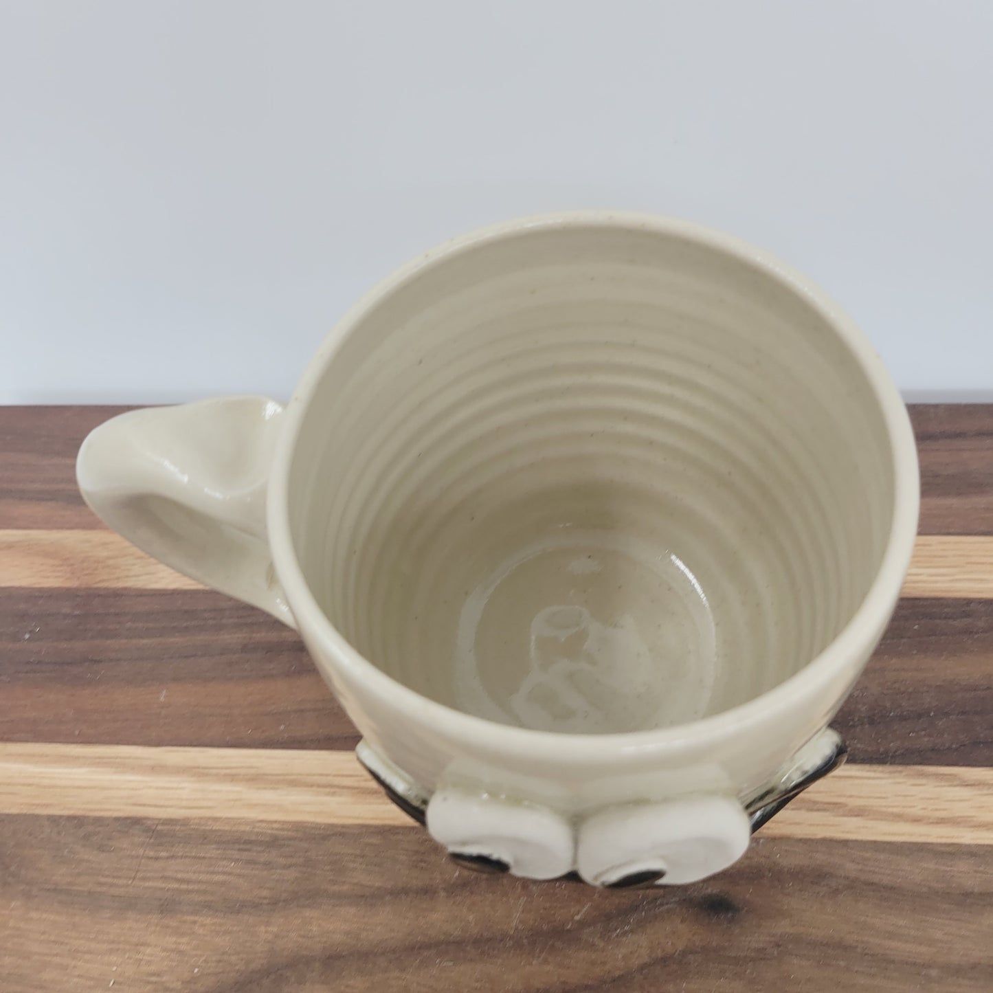 Coffee Cup | Creamy Stone | Handlebar Mustache Mug Stoneware Clay Pottery | Nelson Studio UgChug