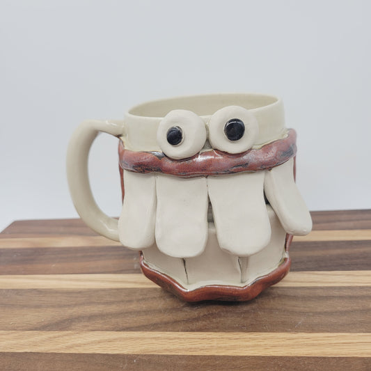 Coffee Cups. Funny Confused Face Mug. Nelson Studio UgChug. Creamy Stone White. Extra Large Big 16 Ounces
