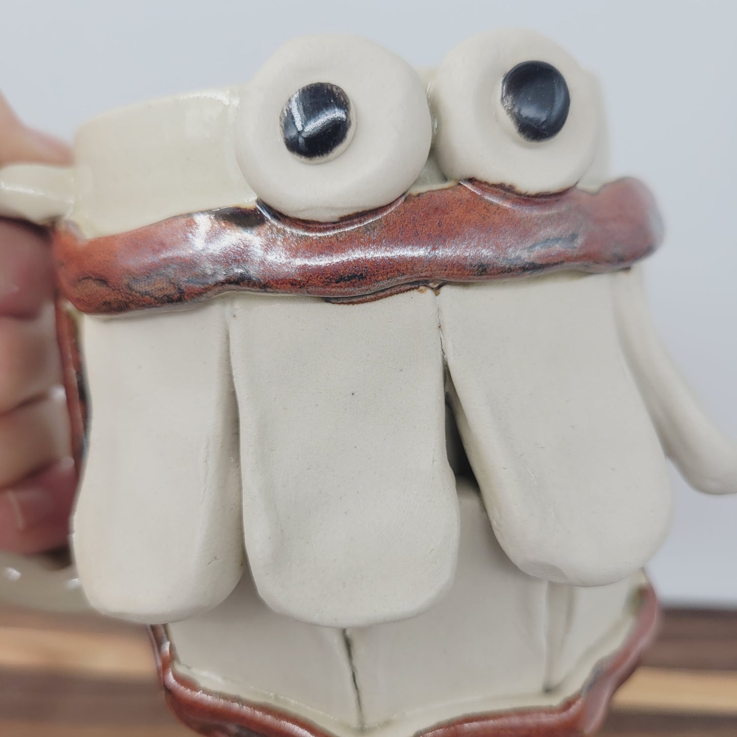 Coffee Cups. Funny Confused Face Mug. Nelson Studio UgChug. Creamy Stone White. Extra Large Big 16 Ounces
