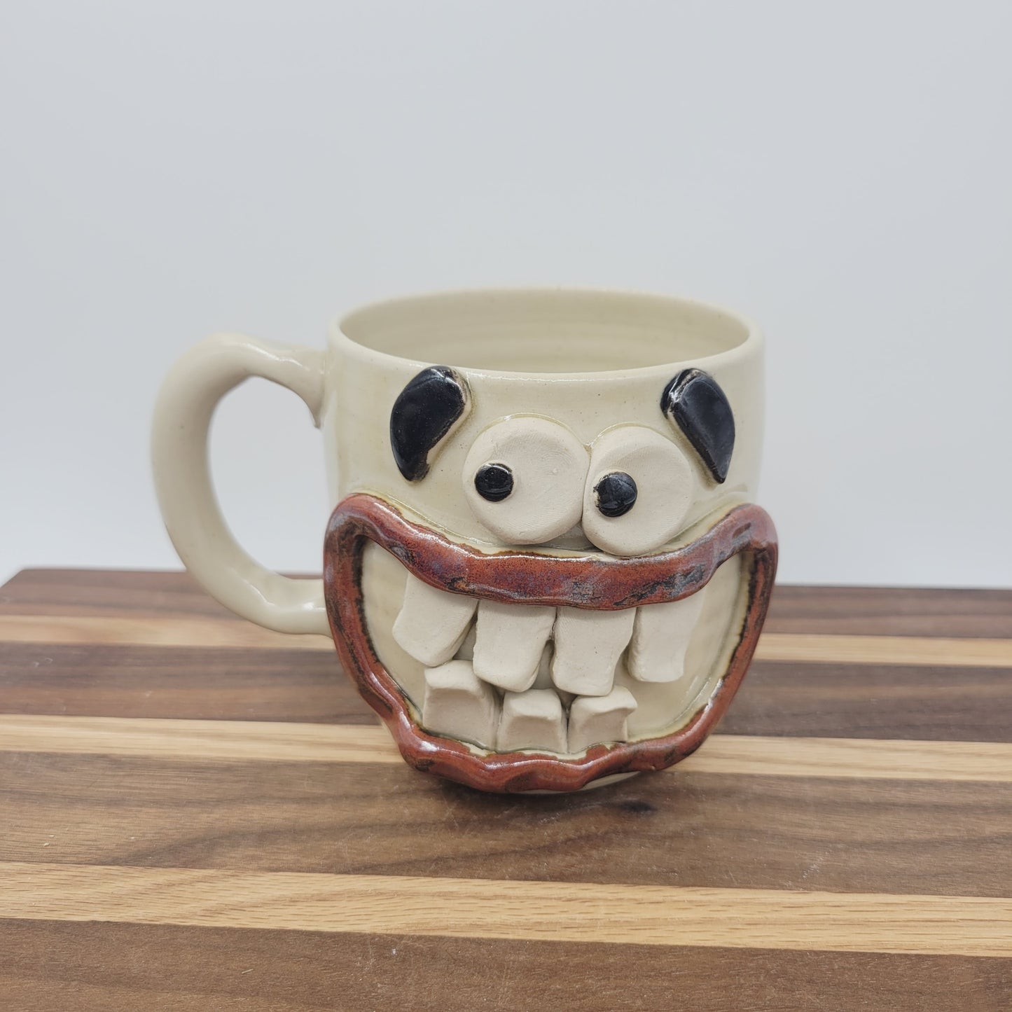 Funny Face Mug | 16 Ounces | Cream | Handmade Stoneware Pottery