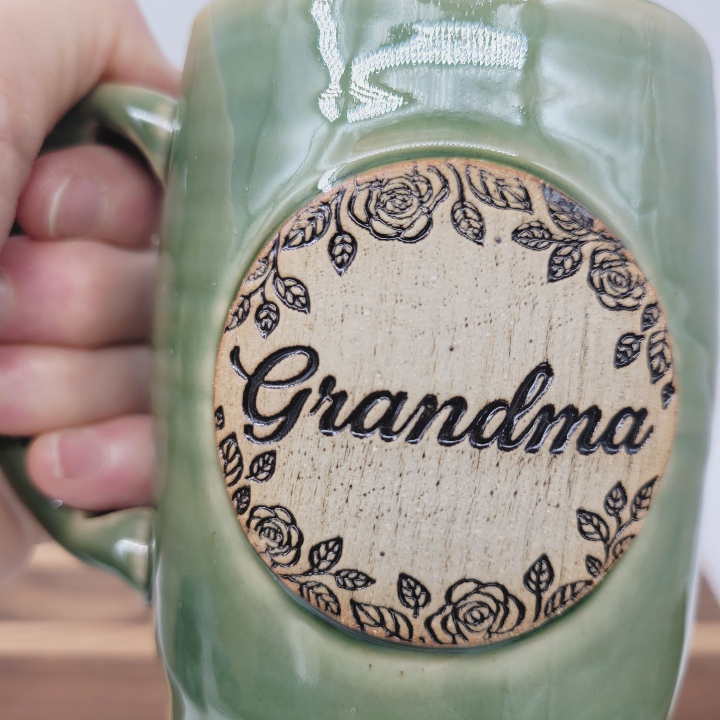 Grandma Mug | Handmade Stoneware Pottery | Green