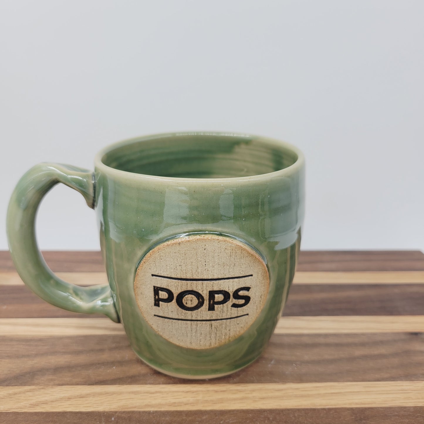 Pops Mug | Handmade Stoneware Pottery | Green | Gifts for Grandparent