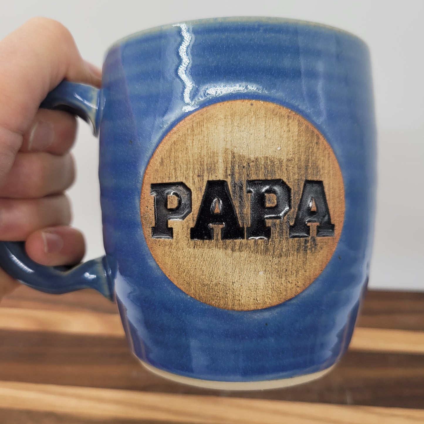 Papa Mug | Handmade Stoneware Pottery | Blue | Gifts for Grandfather of Dad
