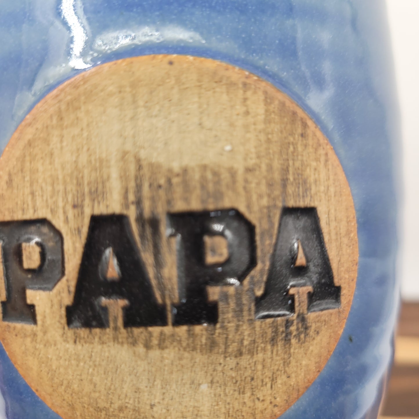 Papa Mug | Handmade Stoneware Pottery | Blue | Gifts for Grandfather of Dad