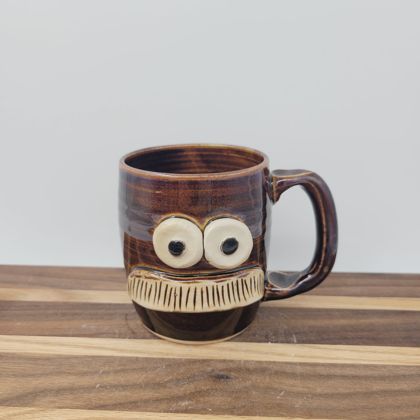 Man's Bushy Mustache Mug | Ceramic Stoneware Pottery Coffee Cup| LEFTY | Gifts for Dad