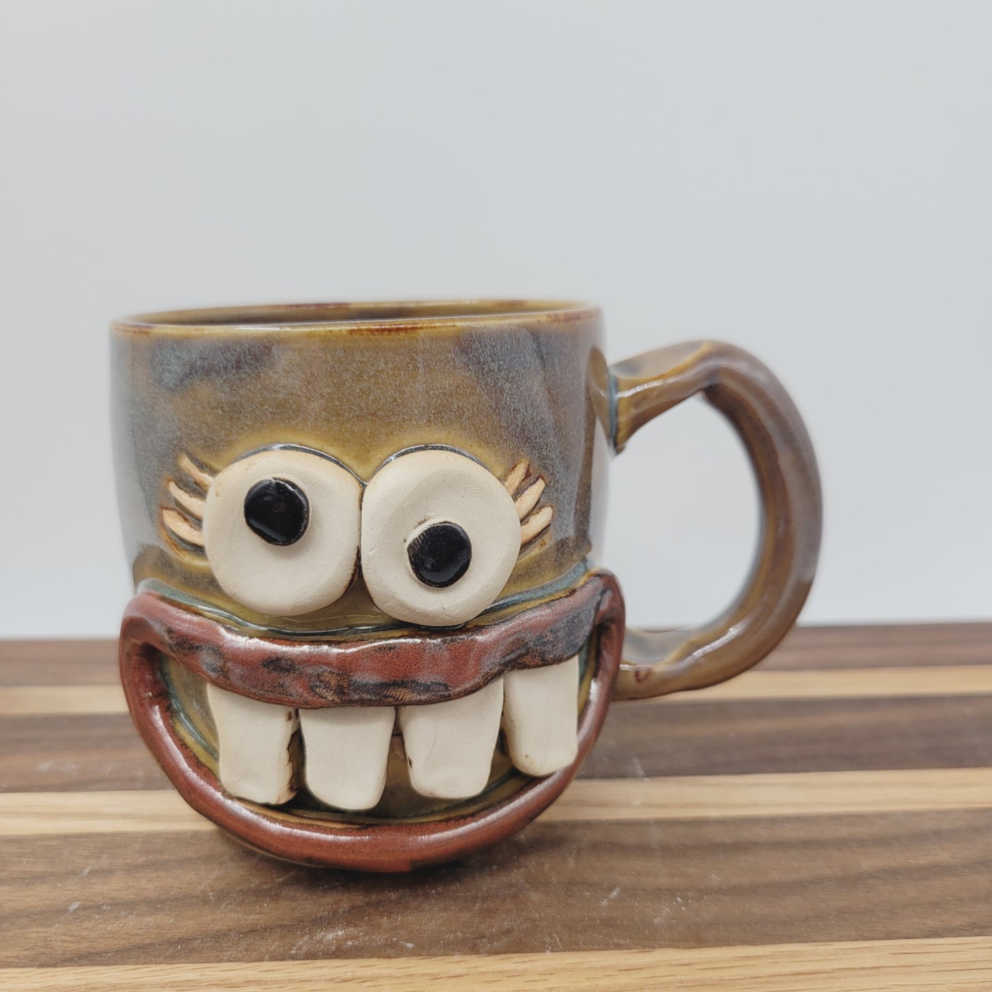 Nurse Coffee Cup | LEFT-HANDED | Funny RN Face Mug | Handmade Pottery