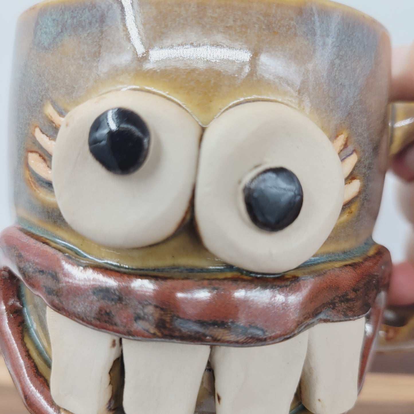 Nurse Coffee Cup | LEFT-HANDED | Funny RN Face Mug | Handmade Pottery