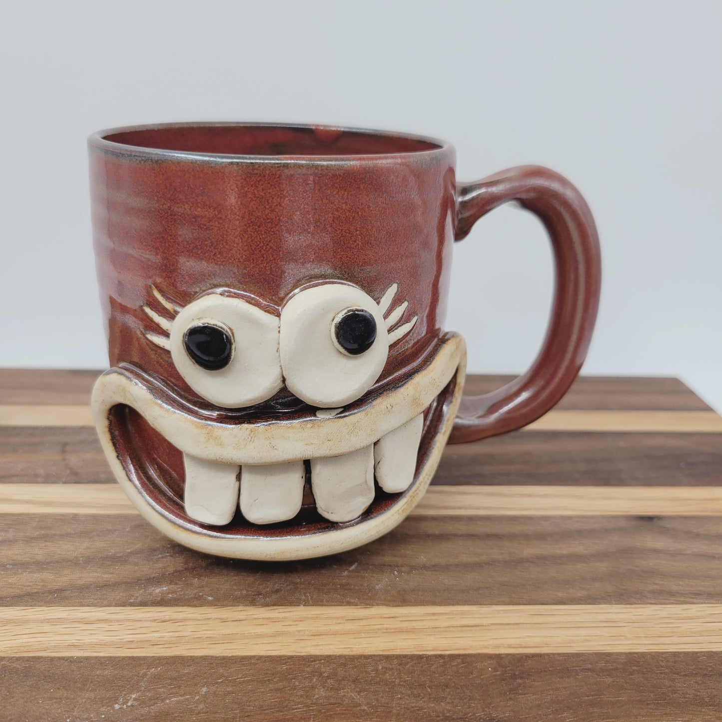 Woman's Fun Face Mug | Cheerful Ladies Coffee Cup | Microwave Dishwasher Safe | Gift for Her | LEFTY