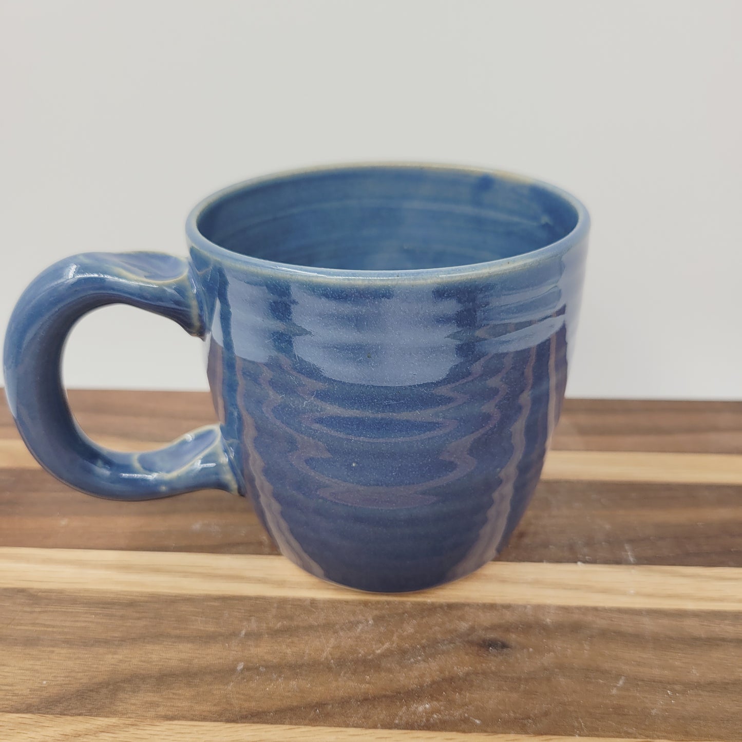 Handmade Coffee Cup | LEFTY | Funny Father Gift Idea for New Dad | Blue Pottery Mug for Him