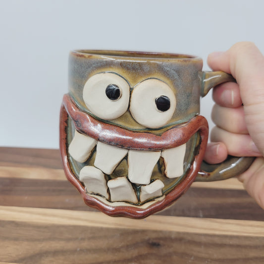Doctor Coffee Cups | LEFT-HANDED | Stoneware Pottery | Funny Face Mugs | Nelson Studio Ug Chug Face Mug