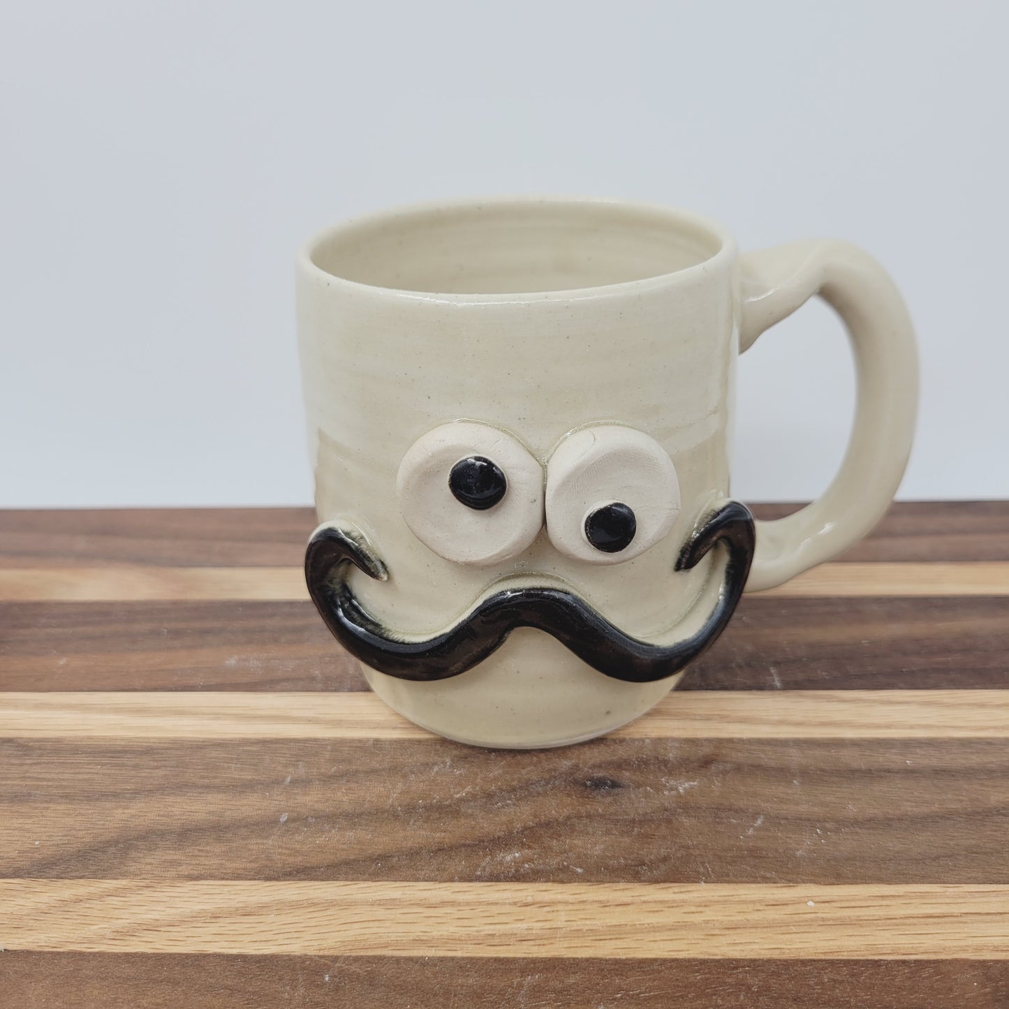 Coffee Cup | LEFTY | Handlebar Mustache Mug Stoneware Clay Pottery | Funny Father's Day Gift