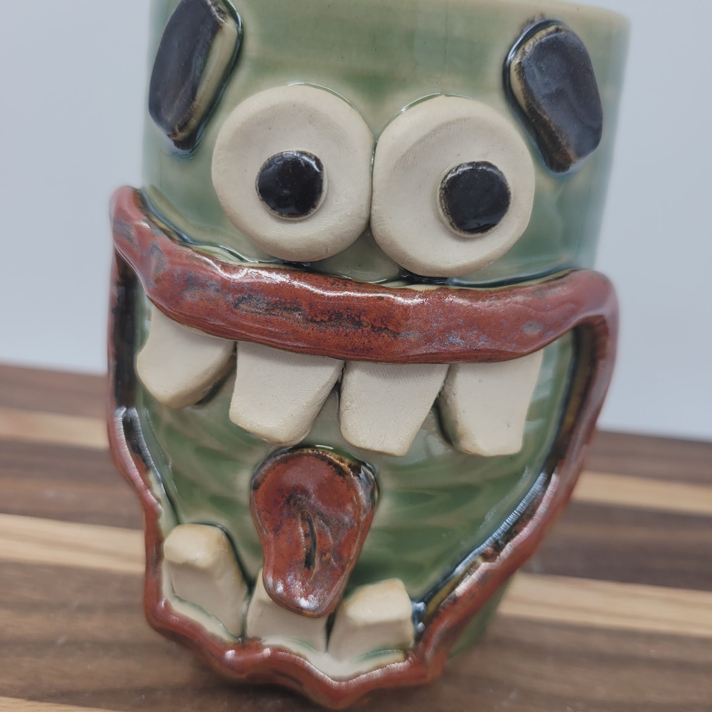 Toothbrush Holder | Pencil or Pen Cup | Desktop Organizer | Handmade Pottery Smiley Face Tumbler