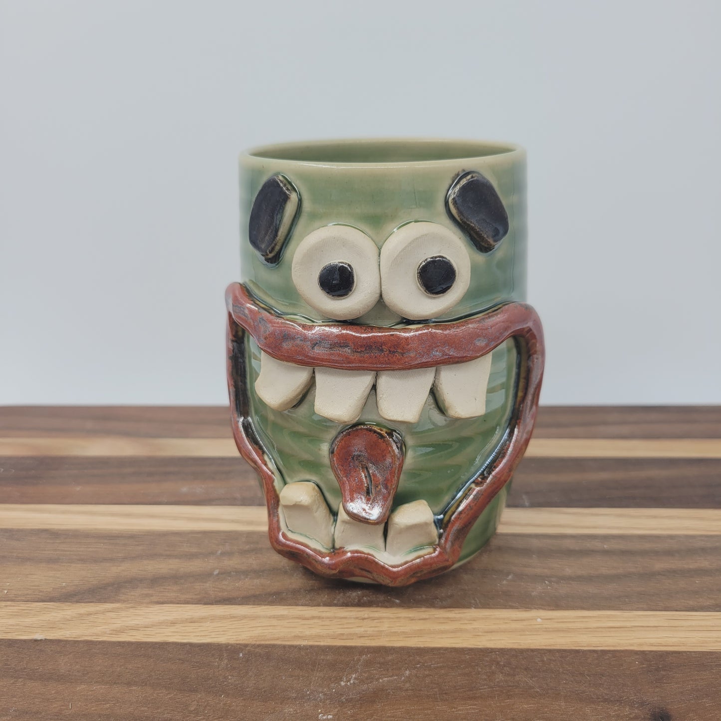 Toothbrush Holder | Pencil or Pen Cup | Desktop Organizer | Handmade Pottery Smiley Face Tumbler