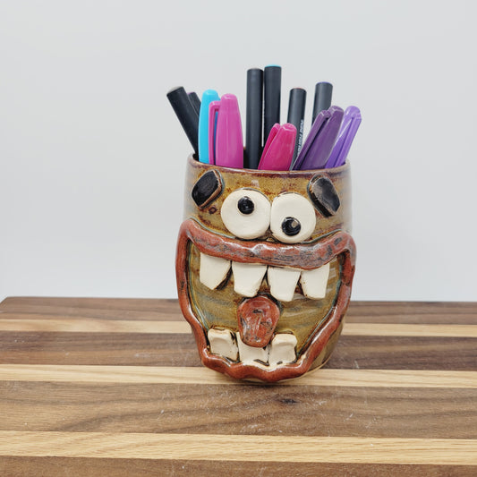 Pencil or Pen Cup | Desktop Organizer | Smiley Face | Toothbrush Holder