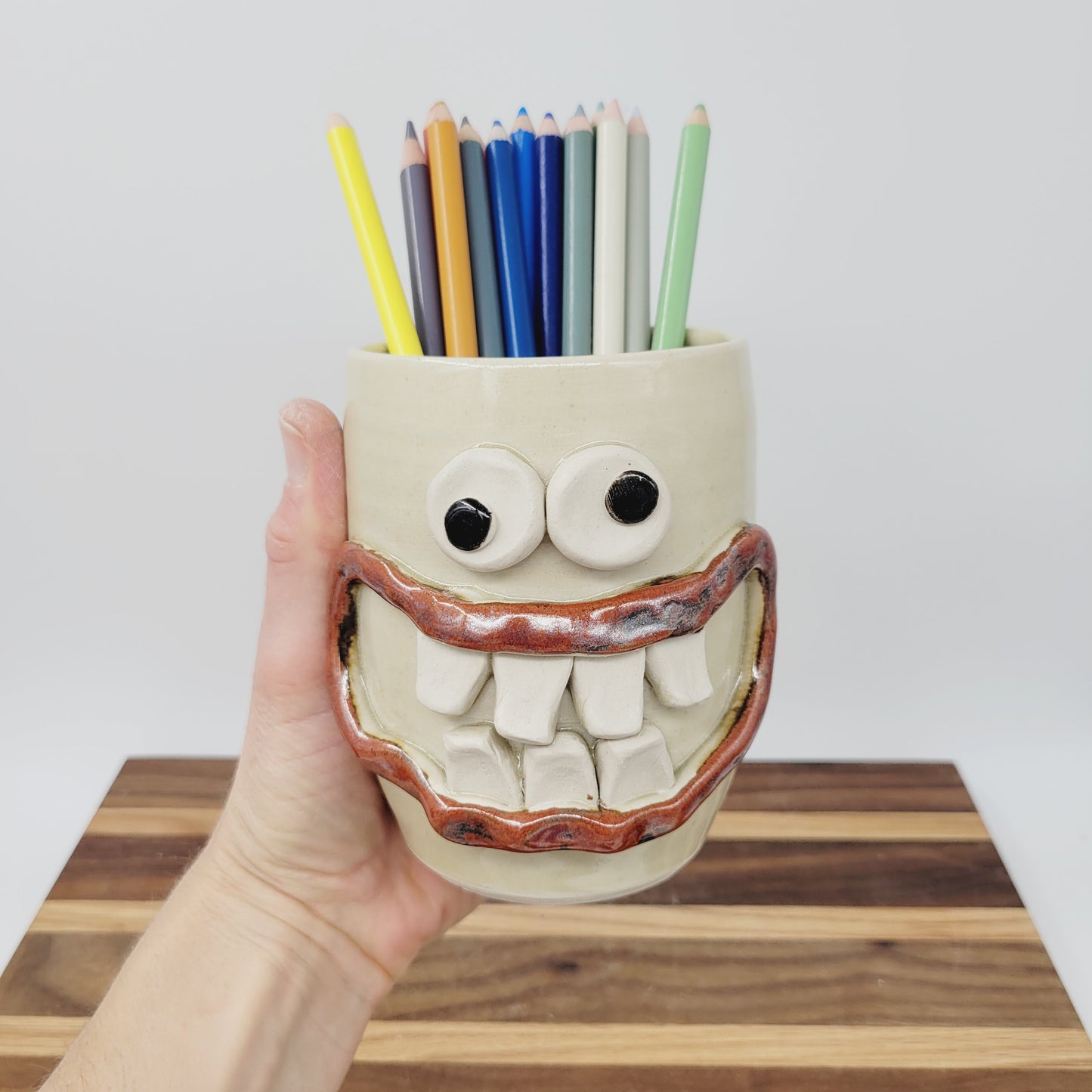 Toothbrush Holder | Pencil or Pen Cup | Desktop Organizer | Smiley Face Tumbler | Unique Gifts for the Home
