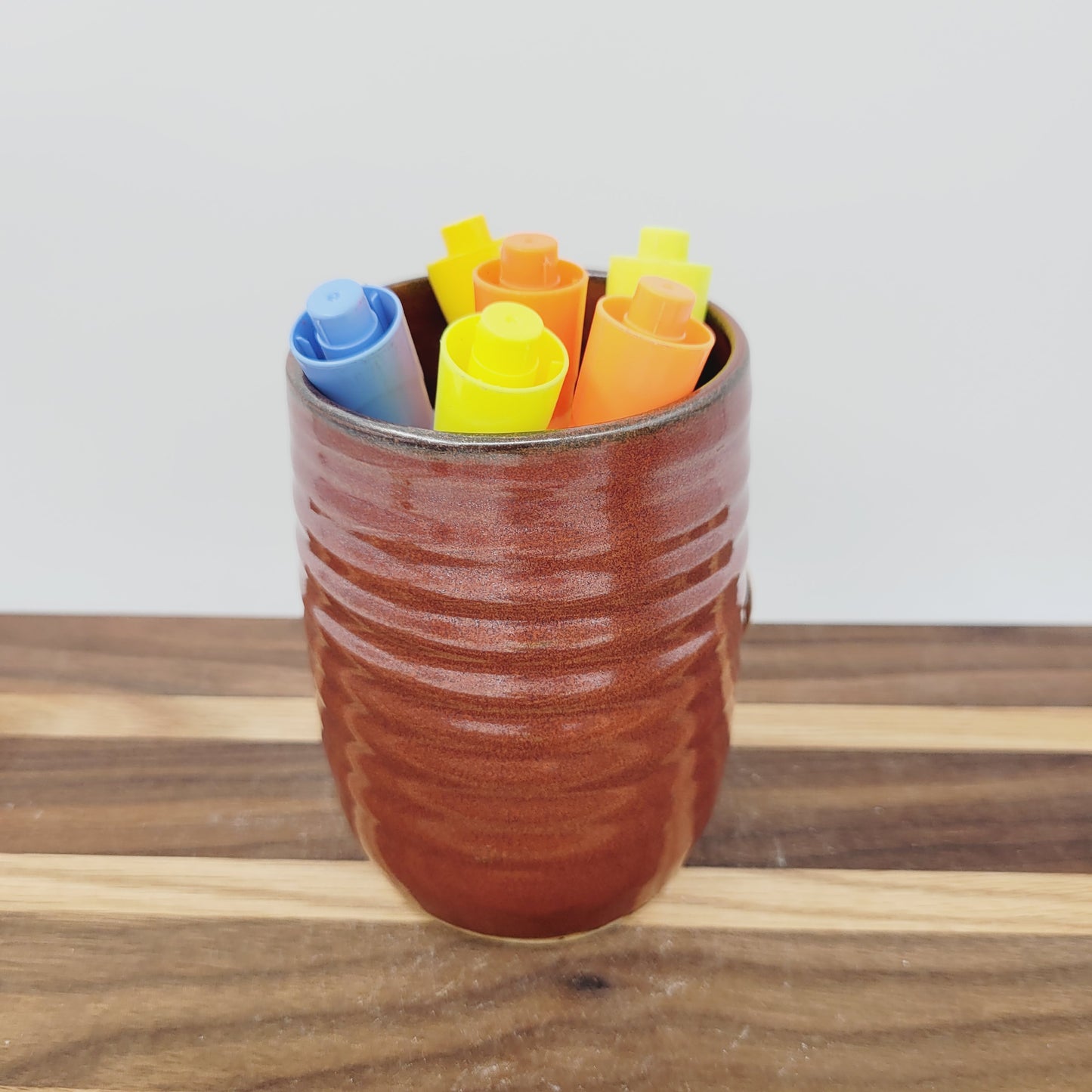 Toothbrush Cup | Pencil or Pen Holder | Counter Organizer | Handmade Smiley Face Pottery