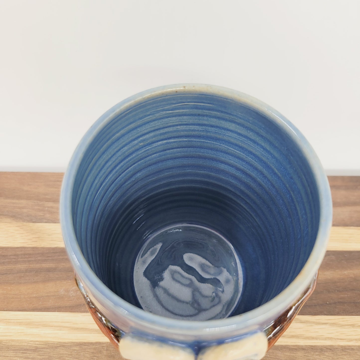 Toothbrush Holder | Pencil or Pen Cup | Desktop Organizer | Smiley Face | Blue | Gift for Dad
