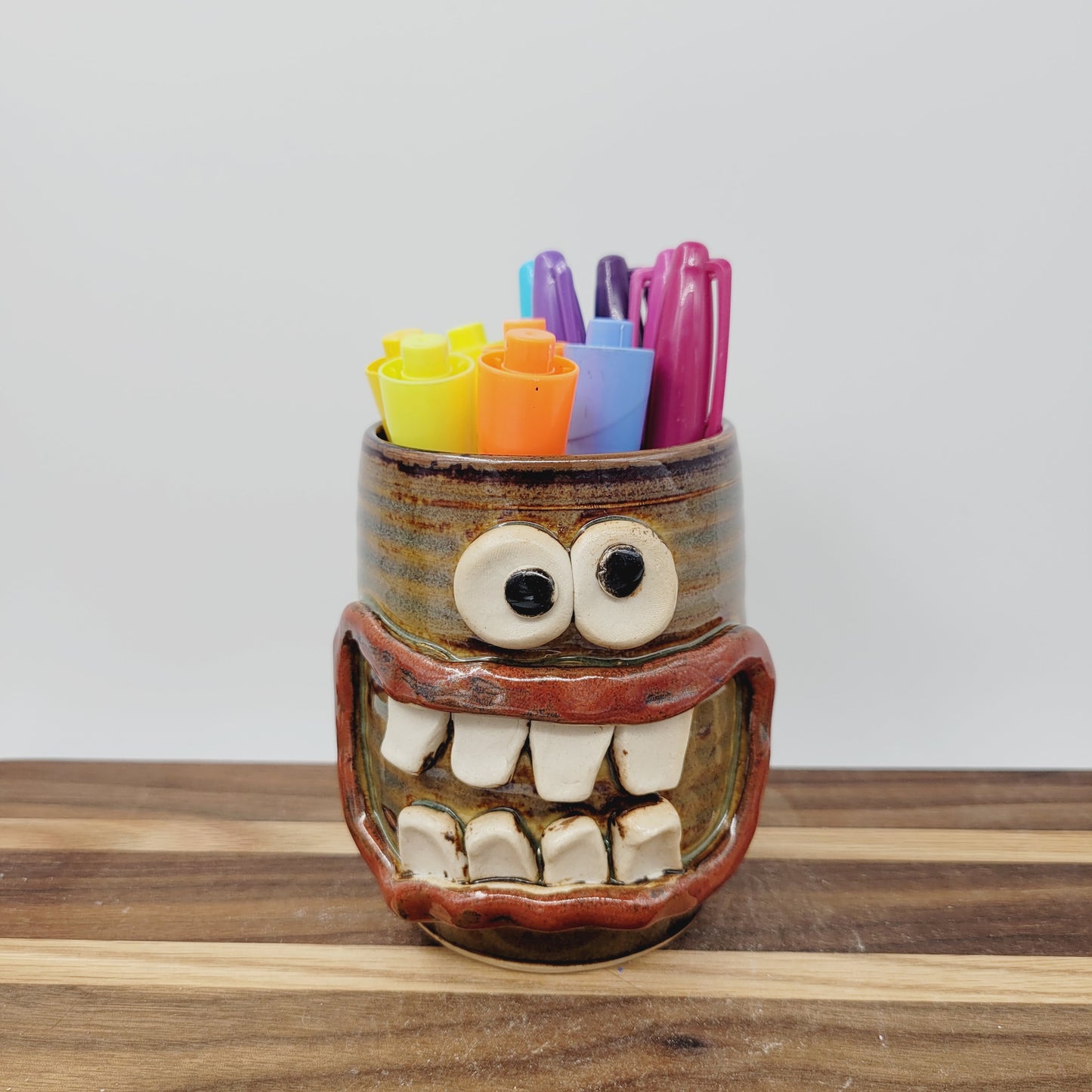 Pencil or Pen Cup | Desktop Organizer | Smiley Face Tumbler | Bathroom Sink Toothbrush Holder | Home Gifts