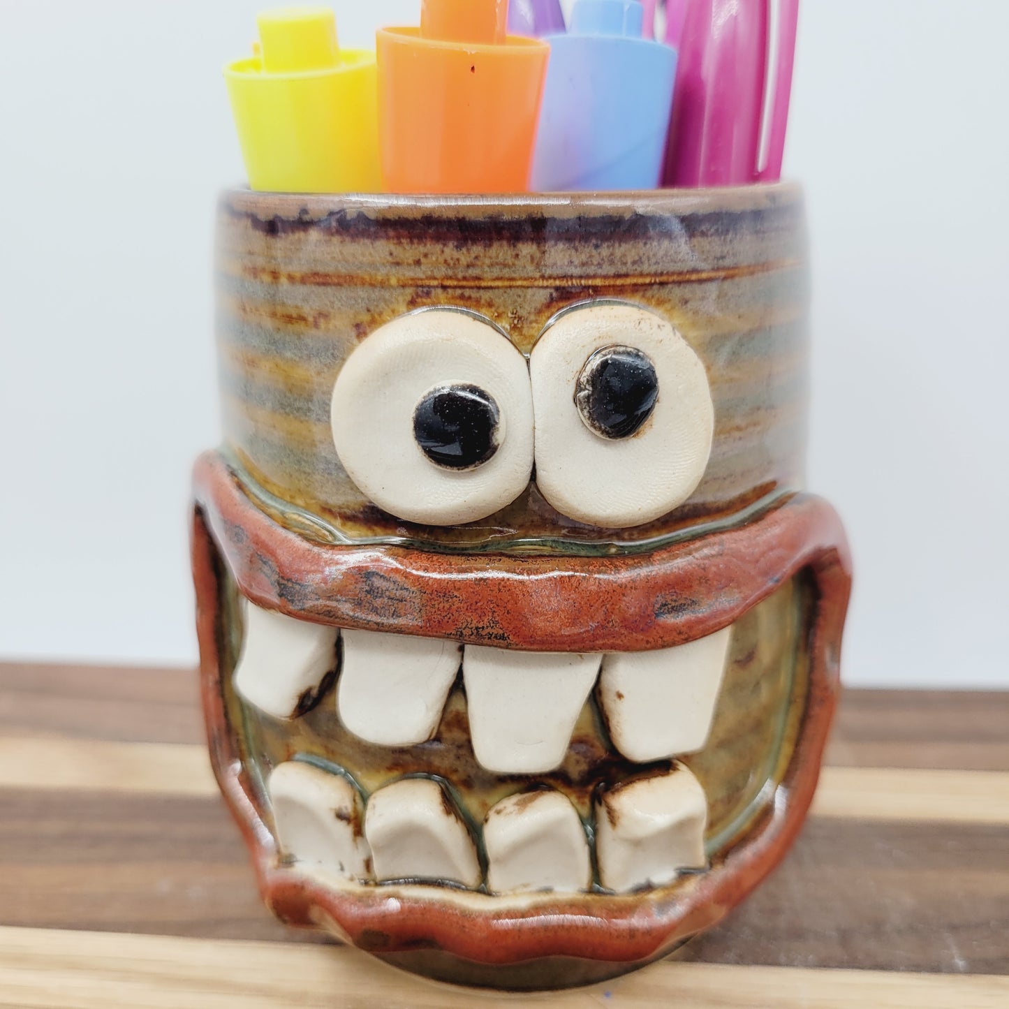 Pencil or Pen Cup | Desktop Organizer | Smiley Face Tumbler | Bathroom Sink Toothbrush Holder | Home Gifts