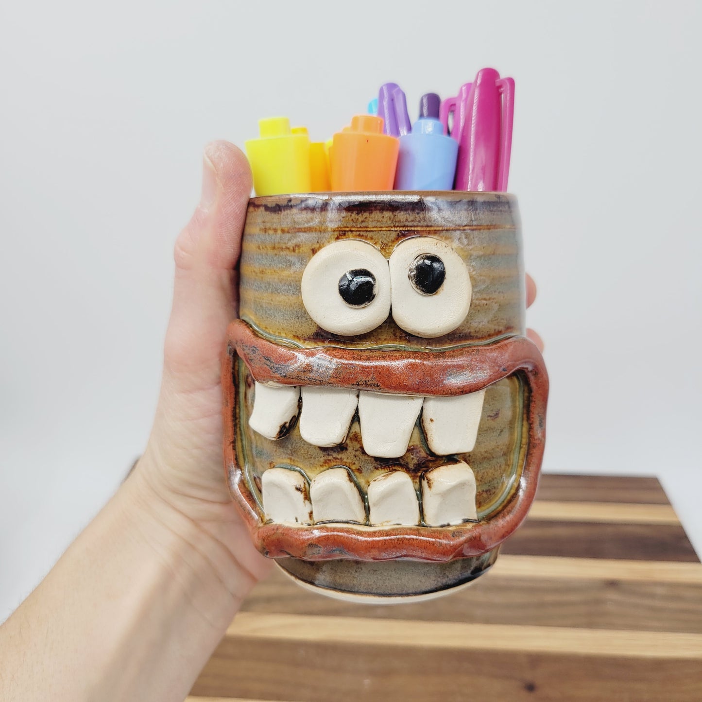 Pencil or Pen Cup | Desktop Organizer | Smiley Face Tumbler | Bathroom Sink Toothbrush Holder | Home Gifts