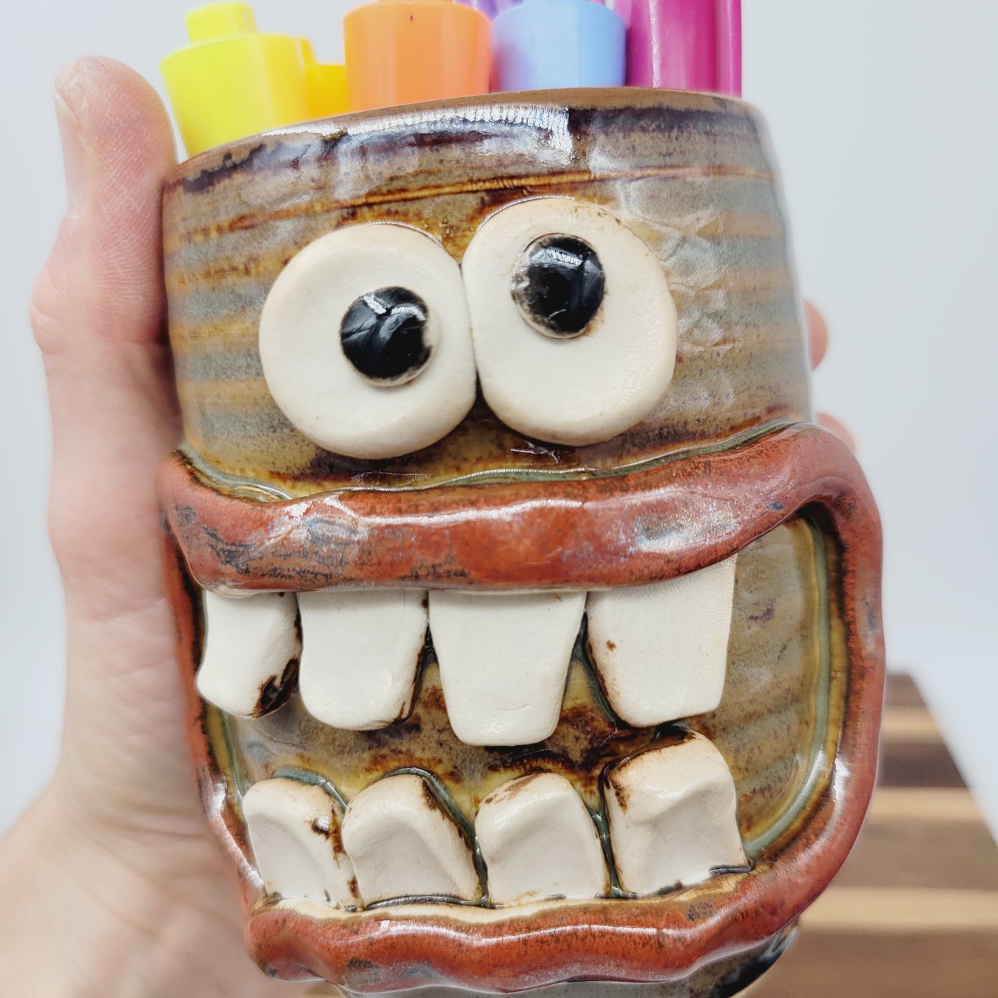 Pencil or Pen Cup | Desktop Organizer | Smiley Face Tumbler | Bathroom Sink Toothbrush Holder | Home Gifts