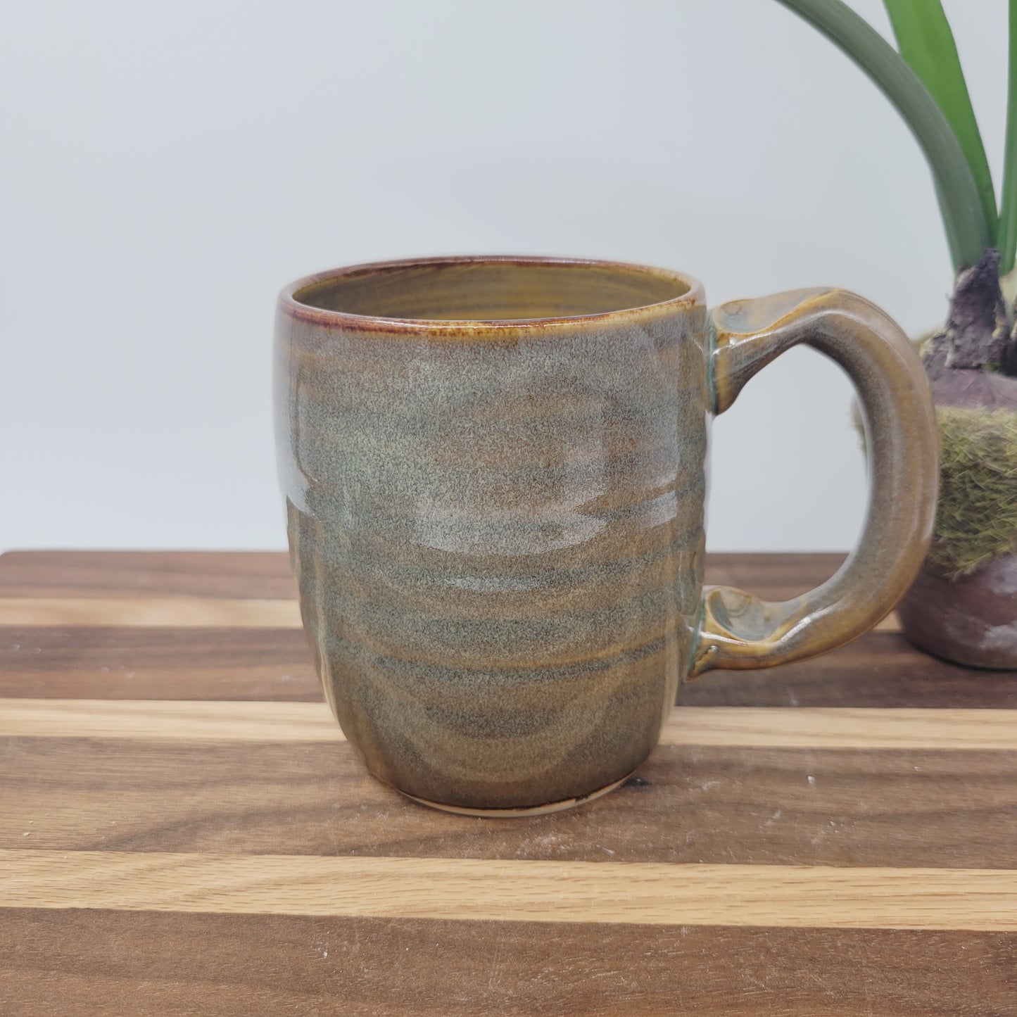 Do Not Let Your Hearts Be Troubled | Comforting Christian Coffee Cup | Bible Verse Mugs | Stoneware Pottery | Caramel Blue Brown