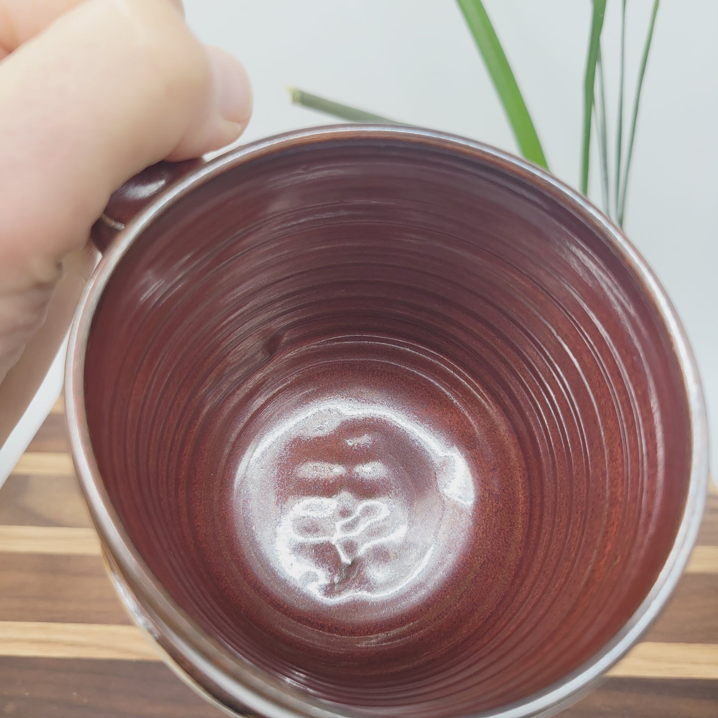 Easter Mug | Handmade Pottery Coffee Cup | He is Risen! | Christian Gifts | Brick Red