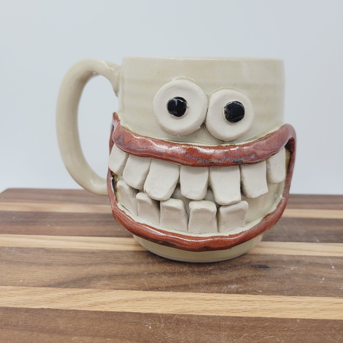 Super Happy Ug Chug Smiley Face Mug | Funny Coffee Cup | Handmade Stoneware Pottery