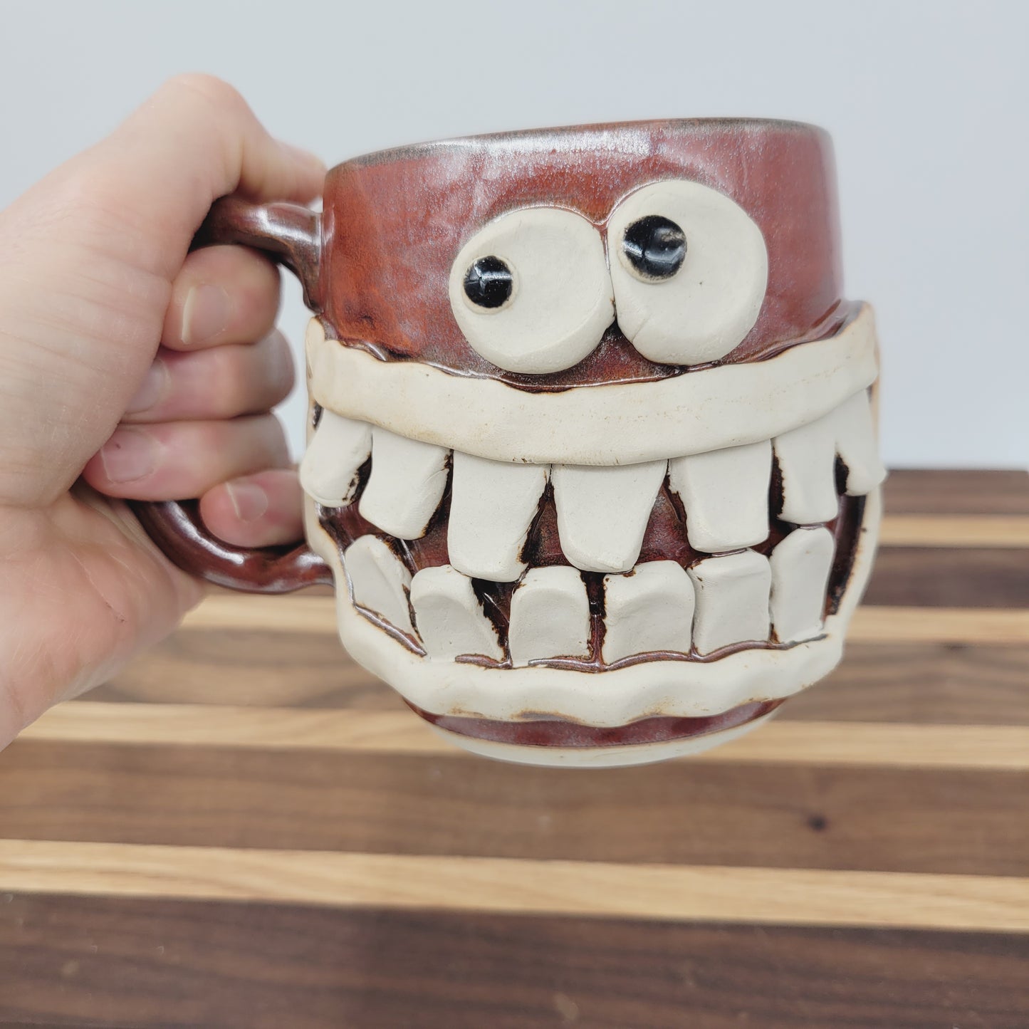 Face Mug | Funny Gifts for Dad Night Time Routine | His Coffee Cups | Handmade Stoneware Pottery