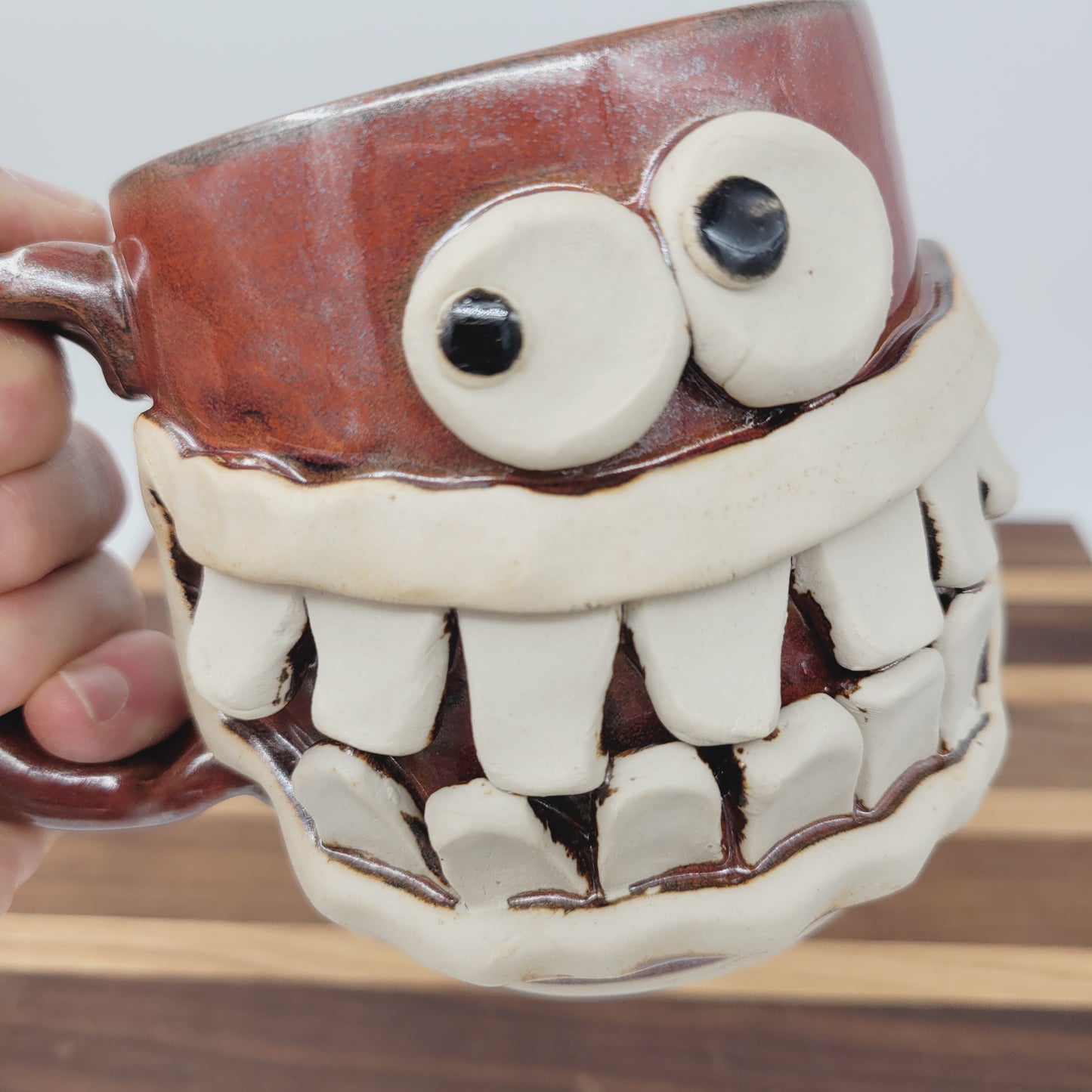 Face Mug | Funny Gifts for Dad Night Time Routine | His Coffee Cups | Handmade Stoneware Pottery