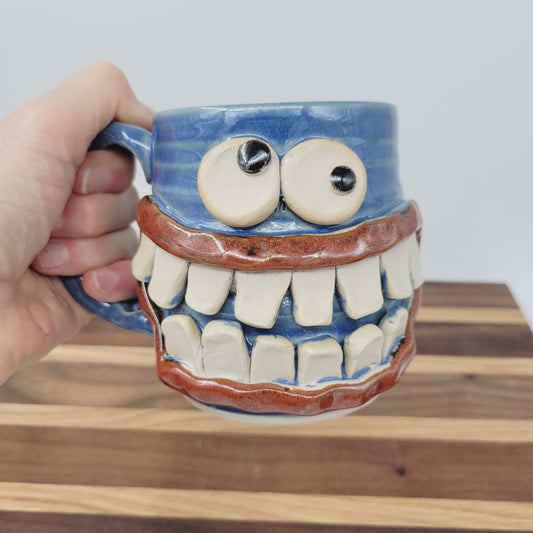 Not a Morning Person Coffee Cup | Funny Handmade Face Mug | Gifts for Coffee Lover