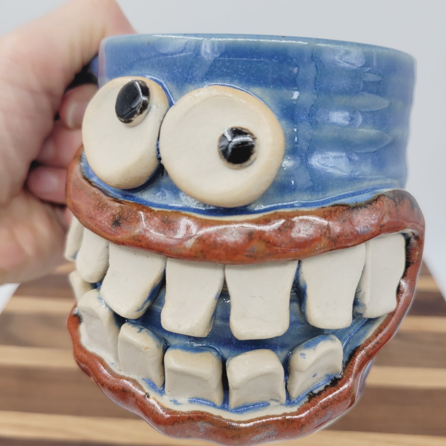 Not a Morning Person Coffee Cup | Funny Handmade Face Mug | Gifts for Coffee Lover