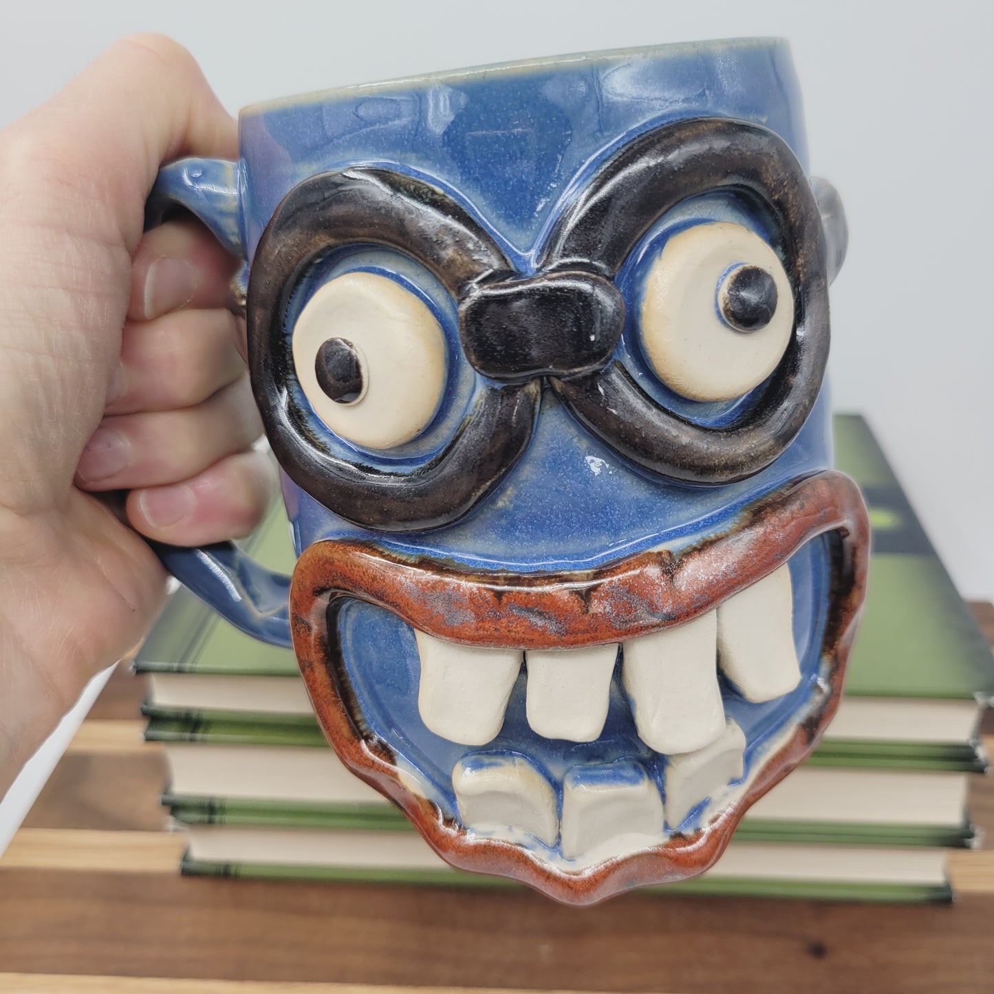 Book Lover Coffee Cups | Handmade Glasses Face Mug | Rather Be Reading | Gag Gifts