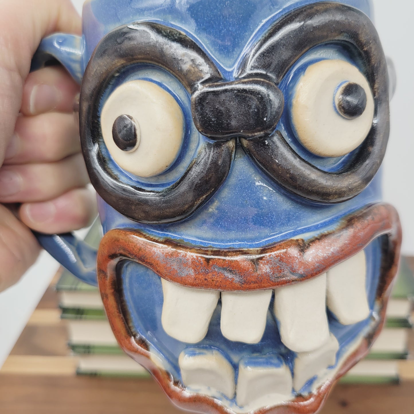 Book Lover Coffee Cups | Handmade Glasses Face Mug | Rather Be Reading | Gag Gifts