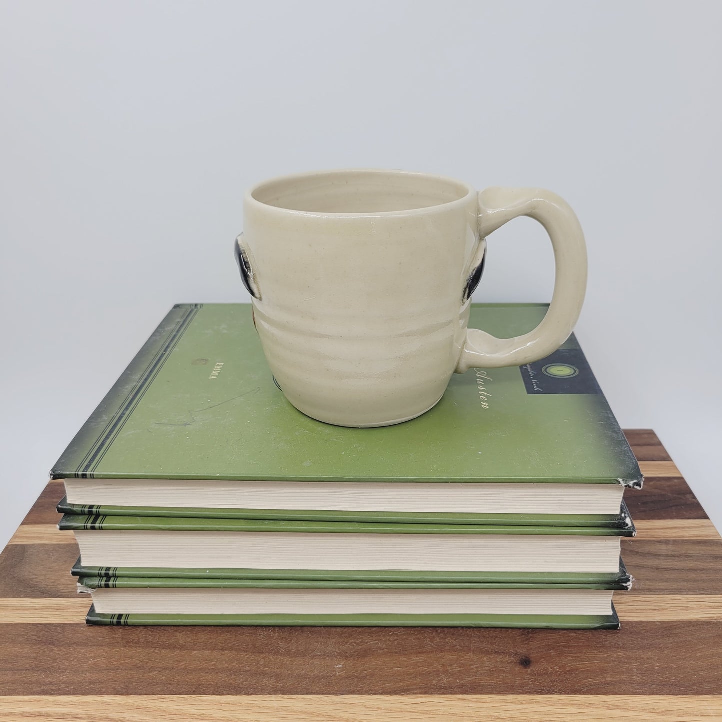 Funny Coffee Cup | Glasses Wearer Smiley Face Mug | Handmade Stoneware Pottery | Fun Gift Idea